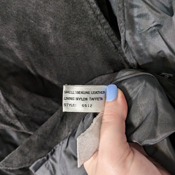 Vintage 80s Wilson's Genuine Leather Button Detail Low Back Midi Dress Size M - Picture 10 of 10